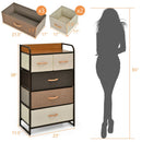 4-Tier Organizer Tower Steel Frame Wooden Top Storage with 5-Drawer Dresser-Muticolor by DirectDeals