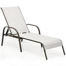 Adjustable Patio Chaise Folding Lounge Chair with Backrest by LJGDeals