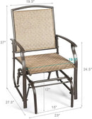 2 Pieces Patio Swing Single Glider Chair Rocking Seating by LJGDeals
