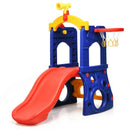 6-in-1 Freestanding Kids Slide with Basketball Hoop and Ring Toss by LJGDeals