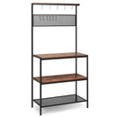 4-Tier Kitchen Rack Stand with Hooks and Mesh Panel by LJGDeals