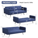 3 Seat Convertible Linen Fabric Futon Sofa with USB and Power Strip by LJGDeals