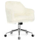 Modern Fluffy Faux Fur Vanity Office Chair for Teens Girls-Beige by LJGDeals