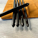 Premium Ebony Wood 7" Crochet Hooks Set with Carrying Case | 13 Crochet Hooks Size US E - P