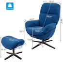 Upholstered Swivel Lounge Chair with Ottoman and Rocking Footstool by LJGDeals