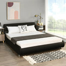 Queen Faux Leather Upholstered Platform Bed Frame Adjustable Headboard-Black by LJGDeals