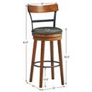 30.5 Inch 360-Degree Swivel Stools with Leather Padded Seat by LJGDeals