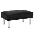 Rectangle Tufted Ottoman with Stainless Steel Legs for Living Room by LJGDeals