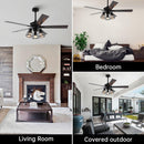 52" Kashmir Traditional Downrod Mount Reversible Ceiling Fan with Lighting and Remote Control