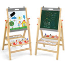 Kids Art Easel with Paper Roll Double Sided Chalkboard and Whiteboard-Gray by LJGDeals