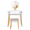 Wooden Makeup Dressing Mirror Table Set with Drawer by LJGDeals