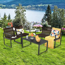 4 Pieces Patio Furniture Conversation Set with Sofa Loveseat by LJGDeals