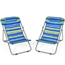 Portable Beach Chair Set of 2 with Headrest by DirectDeals