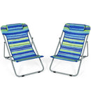 Portable Beach Chair Set of 2 with Headrest by LJGDeals