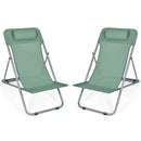 Portable Beach Chair Set of 2 with Headrest by DirectDeals