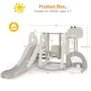 6 in 1 Toddler Slide and Swing Set with Ball Games by LJGDeals