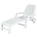 Adjustable Patio Sun Lounger with Weather Resistant Wheels by LJGDeals