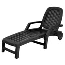 Adjustable Patio Sun Lounger with Weather Resistant Wheels by LJGDeals