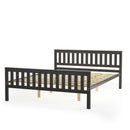 Queen Wood Platform Bed with Headboard by LJGDeals