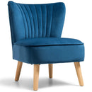 Modern Armless Velvet Accent Chair with Wood Legs by LJGDeals