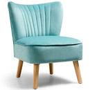 Modern Armless Velvet Accent Chair with Wood Legs by LJGDeals