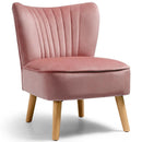 Modern Armless Velvet Accent Chair with Wood Legs by DirectDeals