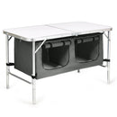 Height Adjustable Folding Camping Table-Gray by LJGDeals