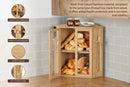Bamboo Bread Box with Clear Doors – 2-Tier Kitchen Countertop Organizer by 2Dropme