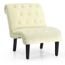 Cotton Linen Fabric Armless Accent Chair with Adjustable Foot Pads by LJGDeals