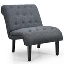 Cotton Linen Fabric Armless Accent Chair with Adjustable Foot Pads by LJGDeals
