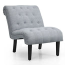 Cotton Linen Fabric Armless Accent Chair with Adjustable Foot Pads by LJGDeals