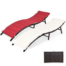 2Pcs Folding Patio Lounger Chair by LJGDeals