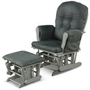 Wood Glider and Ottoman Set with Padded Armrests and Detachable Cushion by LJGDeals