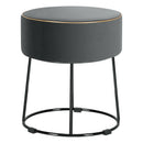 Round Velvet Footrest Stool Ottoman with Non-Slip Foot Pads for Bedside by LJGDeals