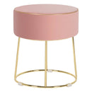 Round Velvet Footrest Stool Ottoman with Non-Slip Foot Pads for Bedside by LJGDeals