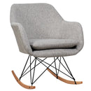 Upholstered Rocking Arm Chair with Solid Steel Wood Leg-Gray by LJGDeals