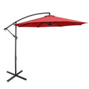 10 Feet Offset Umbrella with 8 Ribs Cantilever and Cross Base by LJGDeals