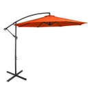 10 Feet Offset Umbrella with 8 Ribs Cantilever and Cross Base-Blue by DirectDeals