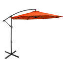 10 Feet Offset Umbrella with 8 Ribs Cantilever and Cross Base by LJGDeals