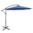 10 Feet Offset Umbrella with 8 Ribs Cantilever and Cross Base by LJGDeals