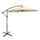 10 Feet Offset Umbrella with 8 Ribs Cantilever and Cross Base by LJGDeals