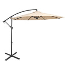 10 Feet Offset Umbrella with 8 Ribs Cantilever and Cross Base-Blue by DirectDeals