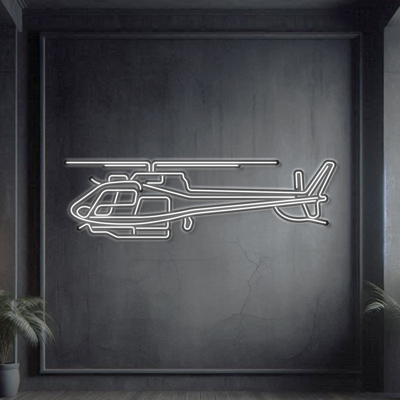 H125E Metal Neon Aircraft Wall Art - NCN0048