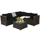 6 Pieces Patio Furniture Sofa Set with Cushions for Outdoor by LJGDeals