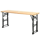 66.5 Inch Outdoor Wood Folding Picnic Table with Adjustable Heights by LJGDeals