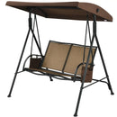2-Person Patio Swing with Adjustable Canopy and 2 Storage Pocket-Brown by LJGDeals