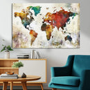 Watercolor World Map Canvas Print – Framed Wall Art for by MyGreatCanvas | Canvas Wall Art Prints | Photo Prints & Wall Decor
