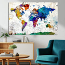 World Map Canvas Print – Detailed Map of the World Wall Art