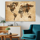 Push Pin World Map Canvas Print – Framed Travel Tracker Wall