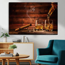 Whiskey and Cigar Wall Art Canvas | 3 Panel Bar Room Decor by MyGreatCanvas | Canvas Wall Art Prints | Photo Prints & Wall Decor